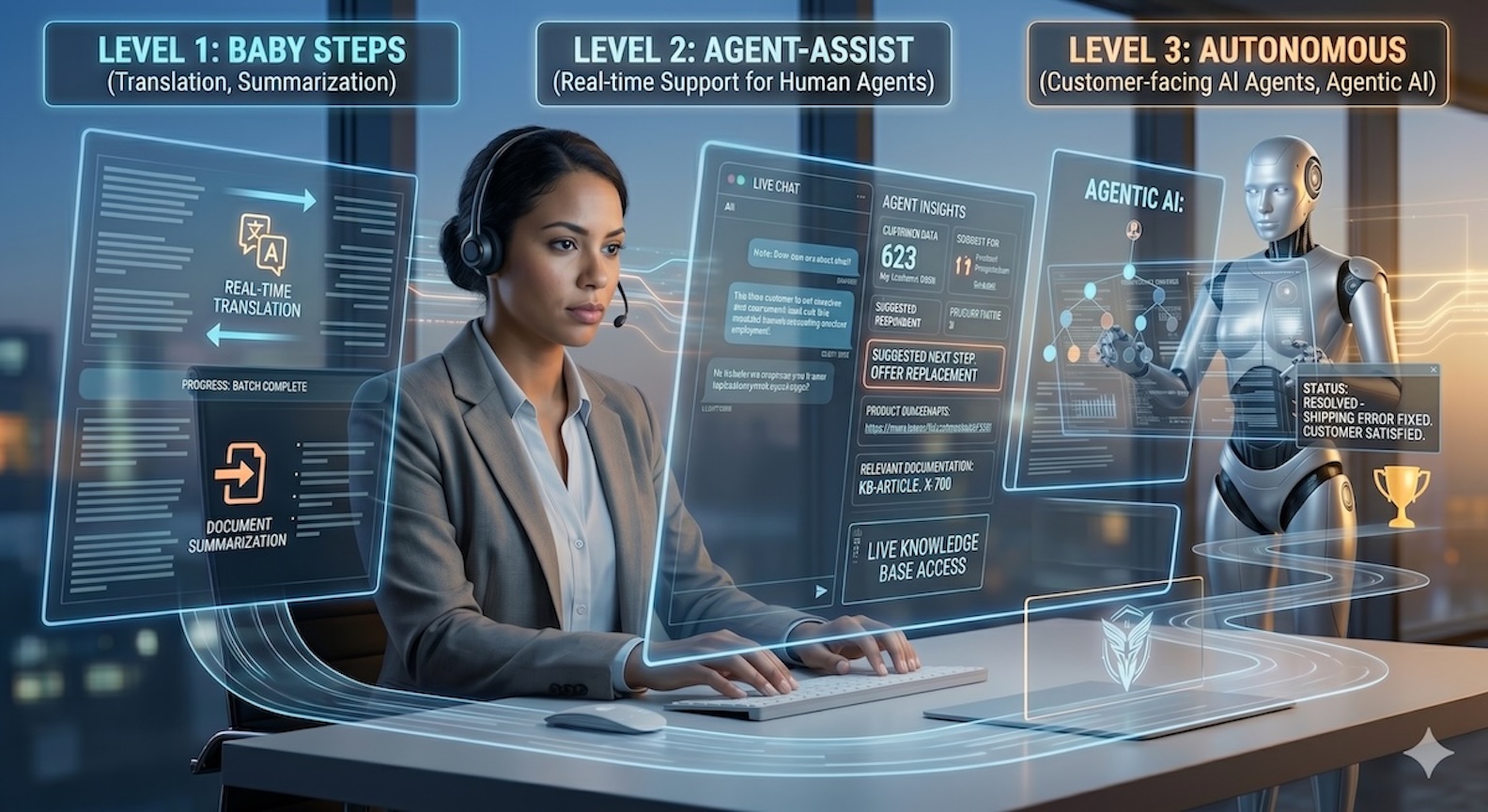 Groeipad naar autonome AI-Agents in klantenservice